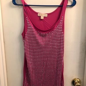 Michael Kors Pink Rhinestone Tank Top